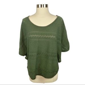 Xhilaration Laser Cut Olive Sweater - Size Large
